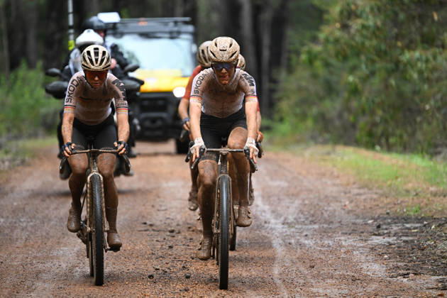 2026 UCI Gravel World Championships Picture by Zac Williams SWpix.com - 10 10 2026 - Cycling - 2026 UCI Gravel World Championships - Nannup, Western Australia, Australia - Women™s Elite - The lead group, Germany Copyright: x xSWpix.comx(t axPhotographyxHubxLtd)xZacxWilliams SWpix.comx SWP-3030-24101