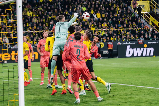 Borussia Dortmund v SV Werder Bremen - Bundesliga 2026 27 Karl Hein of Bremen during the Bundesliga match between Borussia Dortmund and SV Werder Bremen at Signal Iduna Park in Dortmund, Germany, on October 9, 2026. Dortmund Germany Copyright: xHeshamxElsherifx originalFilename:elsherif-notitle261009_npB5G