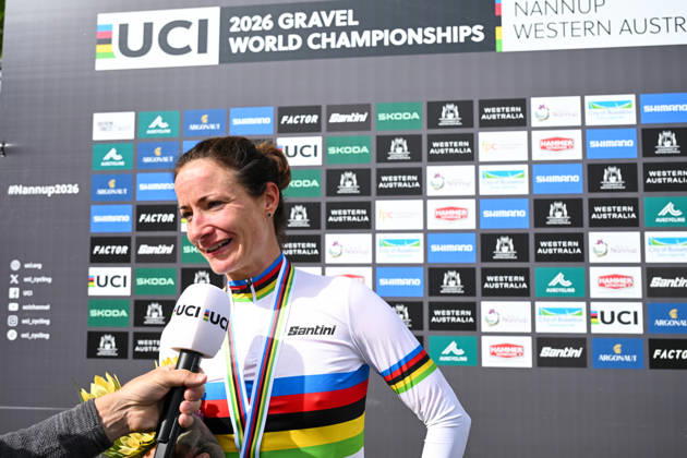 2026 UCI Gravel World Championships Picture by Zac Williams SWpix.com - 10 10 2026 - Cycling - 2026 UCI Gravel World Championships - Nannup, Western Australia, Australia - Women™s Elite Podium - Marianne Vos (Netherlands) wins to become World Champion Copyright: x xSWpix.comx(t axPhotographyxHubxLtd)xZacxWilliams SWpix.comx SWP-3030-24192