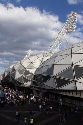 October 10, 2026, Melbourne, Victoria, Australia: MELBOURNE, AUSTRALIA - OCTOBER 10: Fans arrive prior to the Australia Cup Final match between South Melbourne FC and Melbourne Victory FC at AAMI Park on October 10, 2026 in Melbourne, Austr0alia. South Melbourne FC V Melbourne Victory FC - Australia Cup 2026 Final - ZUMAp121 20261010_zsp_p121_003 Copyright: xChrisxPutnamx