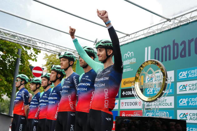 France s Paul Seixas of Decathlon CMA CGM Team during the 120th edition of the Il Lombardia, Tour of Lombardy cycling race, a 239 km one day race from Bergamo to Como on October 10, 2026, Italy. Copyright: xGianxMattiaxD™Alberto LaPressex
