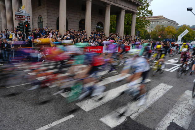Start the race during the 120th edition of the Il Lombardia, Tour of Lombardy cycling race, a 239 km one day race from Bergamo to Como on October 10, 2026, Italy.  Copyright: xGianxMattiaxD™Alberto LaPressex