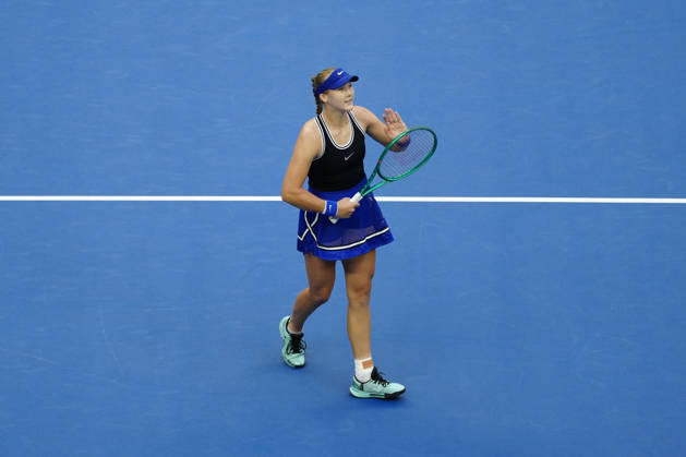 China Open 2026 women s singles semi-final in Beijing, China - 10 Oct 2026 Mirra Andreeva of Russia celebrates winning against Nikola Bartunkova of Czech Republic (not in view) during the women s singles semi-final match on day eleven of China Open at the National Tennis Center. Beijing China Copyright: xPolyxFeix xSOPAxImagesx 20261010_1274_388