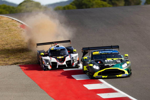 AUTO - MLC 2026 - PORTIMAO 09 IGLESIAS Louis (fra), DODDS Maxwell (gbr), ANS Motorsport, Ligier JS P325 - Toyota, LMP3, action 10 SAGER Philipp (aut), HASSE CLOT Valentin (fra), Racing Spirit of LÃ man, Aston Martin Vantage AMR GT3 Evo, GT3, action crash during the 6th round of the 2026 Michelin Le Mans Cup on the Autodromo Internacional do Algarve from October 8 to 10, 2026 in Portimao, Portugal - Copyright: xJoaoxFilipex