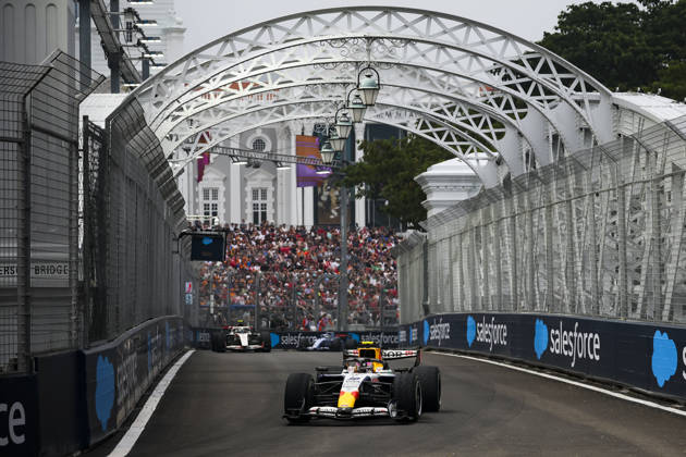 F1 - SINGAPORE GRAND PRIX 2026 30 LAWSON Liam (nzl), Visa Cash App RB F1 Team VCARB03, action, rain, pluie, during the 2026 Formula 1 Singapore Grand Prix, 17th round of the 2026 Formula One World Championship, WM, Weltmeisterschaft from October 9 to 11, 2026 on the Marina Bay Street Circuit, in Singapore, Singapore - SingaporeSingapore Copyright: xDPPIx