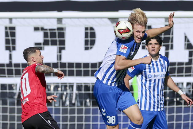 Marcel Hartel (Hannover 96) und Luka Hyrylaeinen (1. FC Magdeburg) kaempfen um den Ball waehrend des spiels der 2. Bundesliga zwischen 1. FC Magdeburg und Hannover 96, Avnet Arena am 10. October 2026 in Magdeburg, Deutschland. (Foto von Marco Steinbrenner DeFodi Images) +++ Marcel Hartel (Hannover 96) und Luka Hyrylaeinen (1. FC Magdeburg) battle for the ball during the 2nd Bundesliga match between 1. FC Magdeburg and Hannover 96 at Avnet Arena on October 10, 2026 in Magdeburg, Germany. (Photo by Marco Steinbrenner DeFodi Images) DFB DFL REGULATIONS PROHIBIT ANY USE OF PHOTOGRAPHS AS IMAGE SEQUENCES AND OR QUASI-VIDEO. (Photo by Marco Steinbrenner DeFodi Images) -