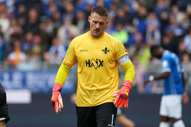 2026.10.10 Fussball 2.Bundesliga SV Darmstadt 98 - Energie Cottbus v.l., Goalkeeper, Torwart Marcel Schuhen (SV Darmstadt 98) dissapointed Copyright: HMBxMedia JoaquimxFerreira