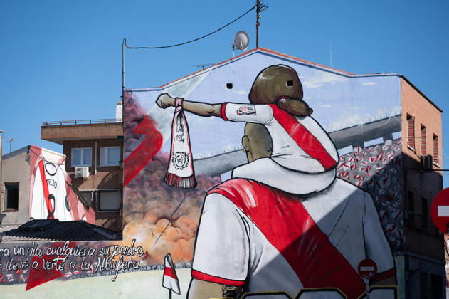ESP: LaLiga EA Sports Rayo Vallecano v Athletic Club Mural painted on the facade of a building in support of Rayo Vallecano. during LaLiga EA Sports between Rayo Vallecano v Athletic Club played at Vallecas Stadium in Madrid on October 10, 2026 in Spain Spain Futbol Copyright: xAgenciaxLOFx