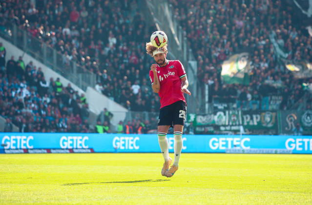 Deutschland: Fussball 2. Bundesliga 2026 2027, 7. Spieltag - 1. FC Magdeburg vs Hannover 96 - Avnet Arena (Magdeburg): Kopfball Kolja Oudenne (Hannover 96, 29) Copyright: xAymanxAlahmedx