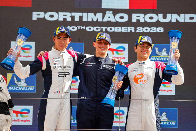 AUTO - MLC 2026 - PORTIMAO 85 FROST Danial (sgp), PEUGEOT Enzo (fra), R-ace GP, Duqueine D09 - Toyota, LMP3, podium, portrait celebration during the 6th round of the 2026 Michelin Le Mans Cup on the Autodromo Internacional do Algarve from October 8 to 10, 2026 in Portimao, Portugal - PortimaoPortugal  Copyright: xPauloxMariax