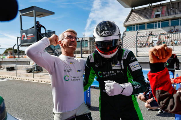 AUTO - MLC 2026 - PORTIMAO 71 AUST Stefan (ger), FERNANDEZ-LASER Felipe (ger), Rinaldi Racing, Ligier JS P325 - Toyota, LMP3 Pro Am, portrait podium, portrait celebration during the 6th round of the 2026 Michelin Le Mans Cup on the Autodromo Internacional do Algarve from October 8 to 10, 2026 in Portimao, Portugal - PortimaoPortugal  Copyright: xPauloxMariax