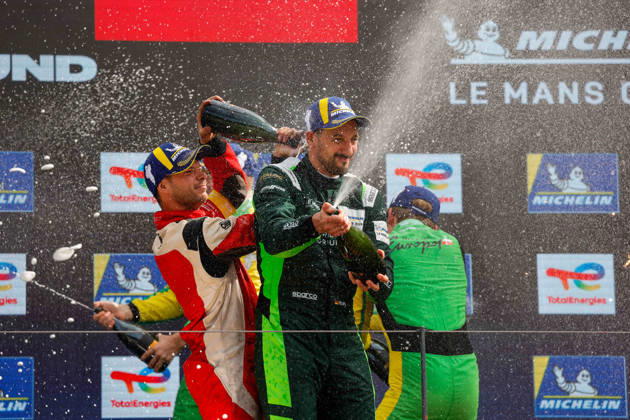 AUTO - MLC 2026 - PORTIMAO 71 AUST Stefan (ger), FERNANDEZ-LASER Felipe (ger), Rinaldi Racing, Ligier JS P325 - Toyota, LMP3 Pro Am, podium, portrait celebration during the 6th round of the 2026 Michelin Le Mans Cup on the Autodromo Internacional do Algarve from October 8 to 10, 2026 in Portimao, Portugal - PortimaoPortugal  Copyright: xPauloxMariax