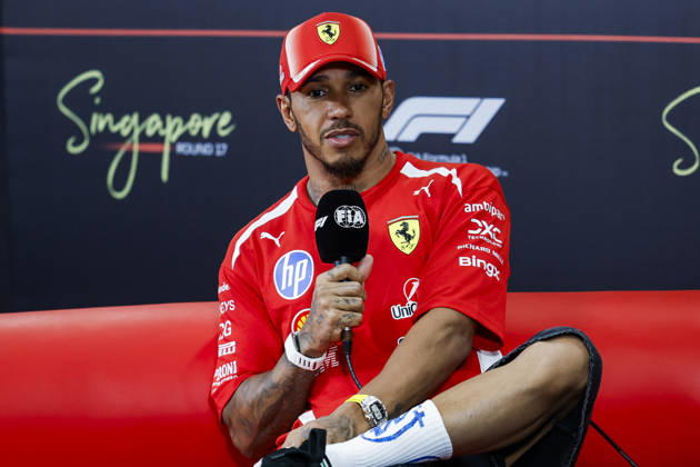 F1 - SINGAPORE GRAND PRIX 2026 Post Sprint Race, press conference, PK, Pressekonferenz HAMILTON Lewis (gbr), Scuderia Ferrari SF-26, portrait during the 2026 Formula 1 Singapore Grand Prix, 17th round of the 2026 Formula One World Championship, WM, Weltmeisterschaft from October 9 to 11, 2026 on the Marina Bay Street Circuit, in Singapore, Singapore - SingaporeSingapore Copyright: xJulienxDelfossex