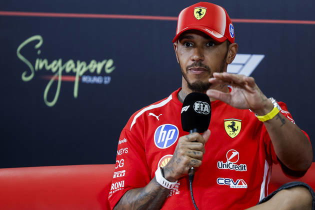 F1 - SINGAPORE GRAND PRIX 2026 Post Sprint Race, press conference, PK, Pressekonferenz HAMILTON Lewis (gbr), Scuderia Ferrari SF-26, portrait during the 2026 Formula 1 Singapore Grand Prix, 17th round of the 2026 Formula One World Championship, WM, Weltmeisterschaft from October 9 to 11, 2026 on the Marina Bay Street Circuit, in Singapore, Singapore - SingaporeSingapore Copyright: xJulienxDelfossex