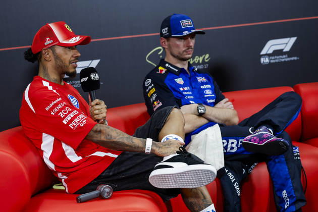 F1 - SINGAPORE GRAND PRIX 2026 Post Sprint Race, press conference, PK, Pressekonferenz HAMILTON Lewis (gbr), Scuderia Ferrari SF-26, portrait during the 2026 Formula 1 Singapore Grand Prix, 17th round of the 2026 Formula One World Championship, WM, Weltmeisterschaft from October 9 to 11, 2026 on the Marina Bay Street Circuit, in Singapore, Singapore - SingaporeSingapore Copyright: xJulienxDelfossex