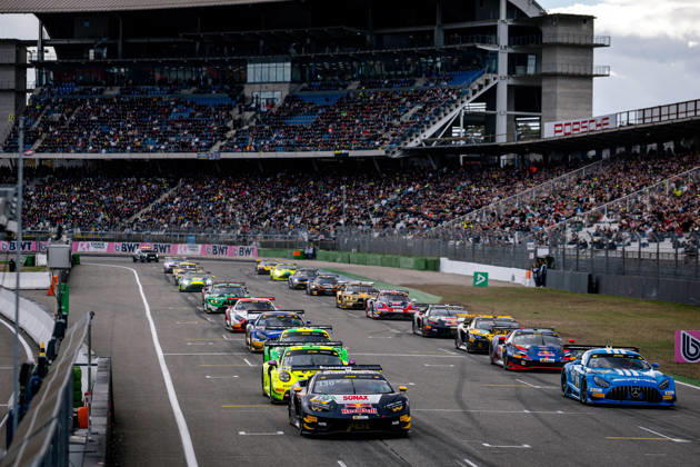 DTM, 15. + 16. Rennen Hockenheim 2026 130 Lamborghini Temerario GT3, ABT Sportsline: Luca Engstler, 22 Mercedes-AMG GT3 EVO, Landgraf Motorsport: Lucas Auer, 91 Porsche 911 GT3 R (992), Manthey: Thomas Preining - picture by Gruppe C Photography Sachsenring Germany Copyright: xGruppexCxPhotographyx
