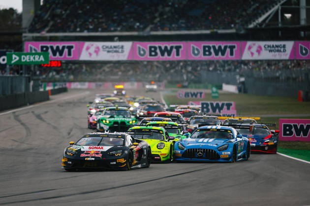DTM, 15. + 16. Rennen Hockenheim 2026 130 Lamborghini Temerario GT3, ABT Sportsline: Luca Engstler, 22 Mercedes-AMG GT3 EVO, Landgraf Motorsport: Lucas Auer - picture by Gruppe C Photography Sachsenring Germany Copyright: xGruppexCxPhotographyx