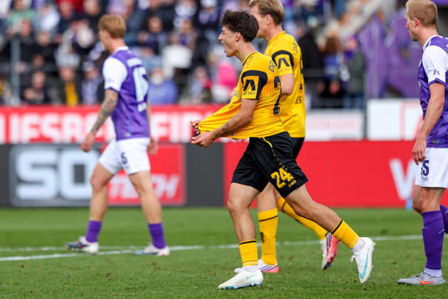2026.10.10, xkwix, Fußball, 2. Bundesliga, VfL Osnabrück - SG Dynamo Dresden, Stadion an der Bremer Brücke, 7.Spieltag, Saison 2026 2027: Patrice Covic (SG Dynamo Dresden 24) enttaeuscht nach nicht getroffenem Schuss DFB regulations prohibit any use of photographs as image sequences and or quasi-video. Photo: xKamilxWilkowskixPressefotoKochx Niedersachsen Deutschland