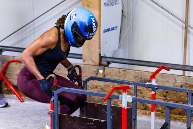 10.10.2026, GER, Bob Bobsport, Saison 26 27, Frauen, Zentrale Leistungspruefung im Bobsport Anschubtest Traditionell haben sich die deutschen Piloten im Bobsport gemeinsam mit ihren Anschiebern in Oberhof zum Kräftemessen getroffen. 98559 Oberhof LOTTO Thüringen EISARENA Oberhof Trainingshalle Startanlage Thüringen Deutschland