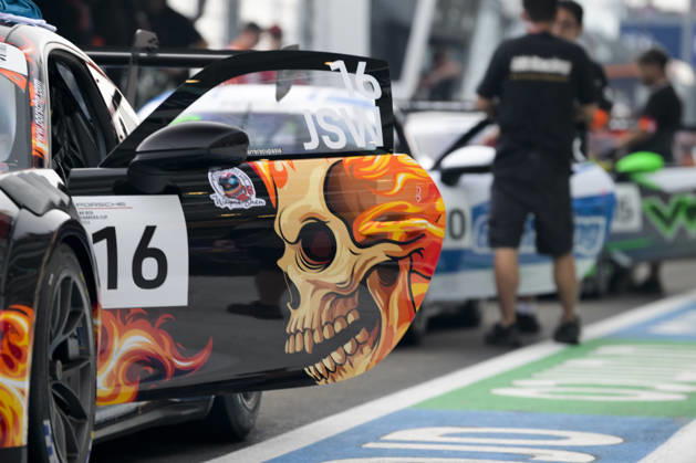 October 10, 2026, Singapore, Tamilnadu, Singapore: Porsche Carerra cars in the pit lane before qualifying Saturday 10th October , Singapore Grand Prix 2026, Marina Bay Street Circuit. Formula 1: Singapore Grand Prix 2026  - ZUMAc251 20261010_znp_c251_002 Copyright: xVikramxChandrasekarx