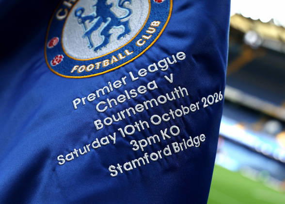 10th October 2026; Stamford Bridge, London, England; Premier League Football, Chelsea versus Bournemouth; Chelsea versus Bournemouth displayed on the corner flag JohnxPatrickxFletcher