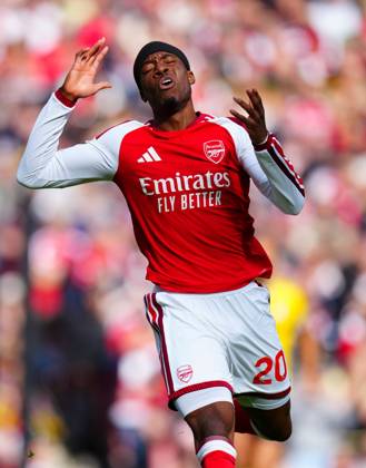 Noni Madueke of Arsenal reacts Arsenal v Leeds United, Premier League, Football, Emirates Stadium, London, UK - 10 Oct 2026London Emirates Stadium United Kingdom EDITORIAL USE ONLY No use with unauthorised audio, video, data, fixture lists, club league logos or live services. Online in-match use limited to 120 images, no video emulation. No use in betting, games or single club league player publications.  Copyright: xJavierxGarcia Shutterstockx 17204400w
