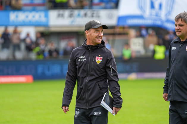Deutschland: Fussball, 3. Liga, 8. Spieltag, Hänsch-Arena, Meppen, Emsland, Niedersachsen, SV Meppen vs. VfB Stuttgart U21, U 21 VfB Stuttgart II: Nico Willig (Trainer, VfB Stuttgart U21) Copyright: xMichelxWittex