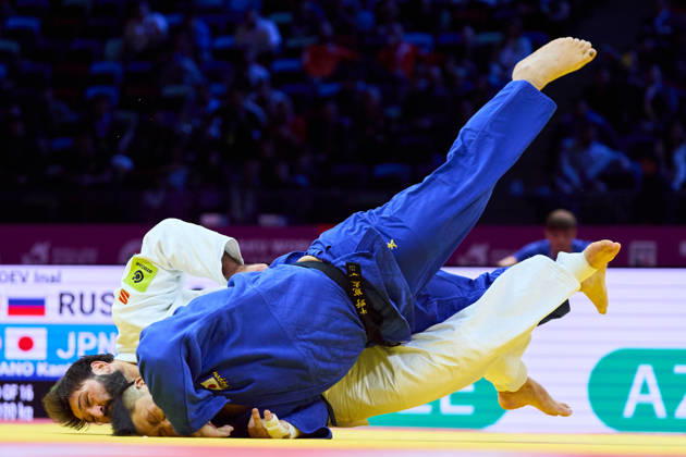 (L-R) Tasoev Inal (RUS), Kanta Nakano (JPN), OCTOBER 10, 2026 -Judo : World Judo Championships BAKU2026 Mens +100kg3rd Round match at National Gymnastics Arena in Baku, Azerbaijan. aflo_354753595 KenxAsakurax