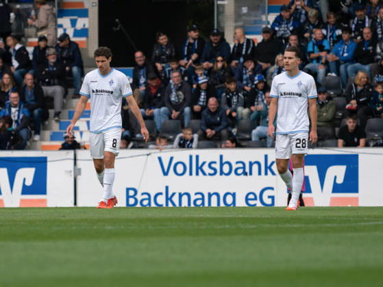 Maximilian Thalhammer (SV Waldhof Mannheim, 08) und Diego Michel (SV Waldhof Mannheim, 28) enttaeuscht nach 0:1 durch Luca Molinari (SG Sonnenhof Grossaspach, 21) GER, Fussball, SG Sonnenhof Grossaspach vs. SV Waldhof Mannheim, 3. Liga, 8. Spieltag, Aspach, Saison 2026 2027, 10.10.2026 GER, Fussball, SG Sonnenhof Grossaspach vs. SV Waldhof Mannheim, 3. Liga, 8. Spieltag, Aspach, Saison 2026 2027, 10.10.2026 Aspach Copyright: xCarstenxSchweringx EP_CSG
