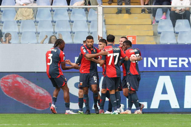 GenoaÕs Milutin Osmajic celebrates after scoring a goal for his team during the Serie A soccer match between Genoa and Fiorentina at the Luigi Ferraris Stadium in Genoa, Italy - Saturday, October 10, 2026. - Soccer .  Copyright: xTanoxPecoraro LaPressex