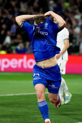 October 10, 2026, Melbourne, Victoria, Australia: MELBOURNE, AUSTRALIA - OCTOBER 10: Maximillian Mikkola celebrates scoring in the Australia Cup Final match between South Melbourne FC and Melbourne Victory FC at AAMI Park on October 10, 2026 in Melbourne, Austr0alia. South Melbourne FC V Melbourne Victory FC - Australia Cup 2026 Final - ZUMAp121 20261010_zsp_p121_012 Copyright: xChrisxPutnamx