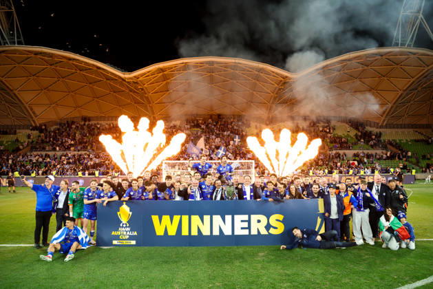 October 10, 2026, Melbourne, Victoria, Australia: MELBOURNE, AUSTRALIA - OCTOBER 10: South Melbourne FC celebrates after defeating Melbourne Victory FC in the 2026 Hahn Australia Cup Final at AAMI Park on October 10, 2026 in Melbourne, Australia. South Melbourne FC V Melbourne Victory FC - Australia Cup 2026 Final - ZUMAp121 20261010_zsp_p121_021 Copyright: xChrisxPutnamx