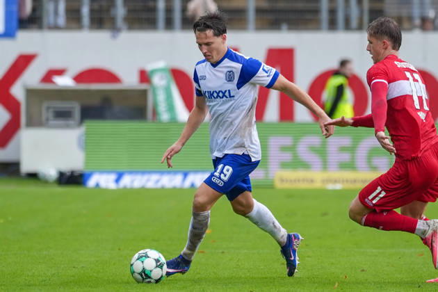Deutschland: Fussball, 3. Liga, 8. Spieltag, Hänsch-Arena, Meppen, Emsland, Niedersachsen, SV Meppen vs. VfB Stuttgart U21, U 21 VfB Stuttgart II: Luis Sprekelmeyer (SV Meppen, 19) Copyright: xMichelxWittex