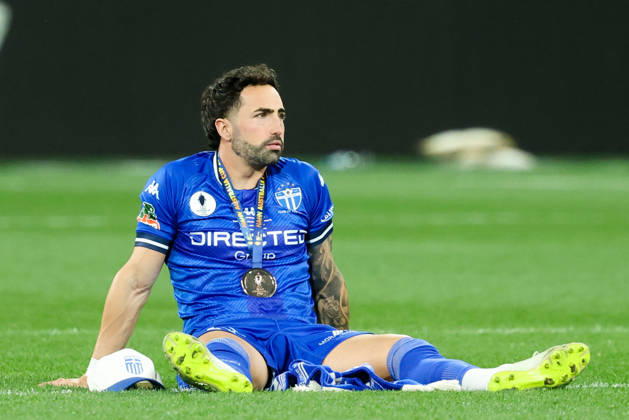 October 10, 2026, Melbourne, Victoria, Australia: MELBOURNE, AUSTRALIA - OCTOBER 10: Jordan Swibel of South Melbourne FC takes a moment to reflect after defeating Melbourne Victory FC in the 2026 Hahn Australia Cup Final at AAMI Park on October 10, 2026 in Melbourne, Australia. Melbourne Australia - ZUMAp121 20261010_zsp_p121_029 Copyright: xChrisxPutnamx