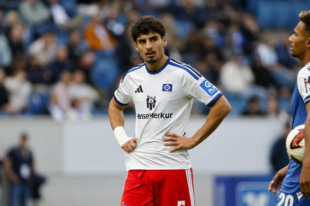 Martin Adeline (Hamburger SV, 05) , Deutschland, Fussball, 1. Bundesliga, 5.Spieltag, 2026 2027, TSG Hoffenheim vs. Hamburger SV, 10.10.2026, Sinsheim SNP Arena Deutschland Copyright: xGrantxHubbsx