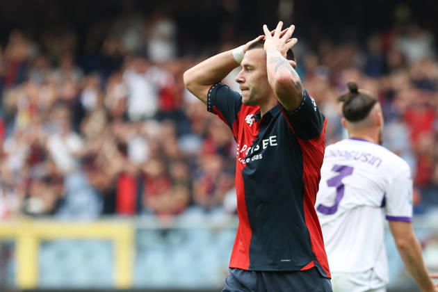 GenoaÕs Milutin Osmajic during the Serie A soccer match between Genoa and Fiorentina at the Luigi Ferraris Stadium in Genoa, Italy - Saturday, October 10, 2026. - Soccer .  Copyright: xTanoxPecoraro LaPressex