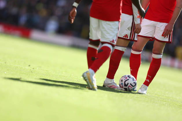 Arsenal v Leeds United 10 October 2026, London - Premier League Football - Arsenal v Leeds United - Players stand with the ball, casting a shadow across the pitch - Photo: Charlotte Wilson Offside. London UK Copyright: xCharlottexWilsonx xOffsidexOffside