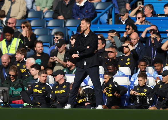 10th October 2026; Stamford Bridge, London, England; Premier League Football, Chelsea versus Bournemouth; Chelsea manager Xabi Alonso observing his players from the touchline JohnxPatrickxFletcher