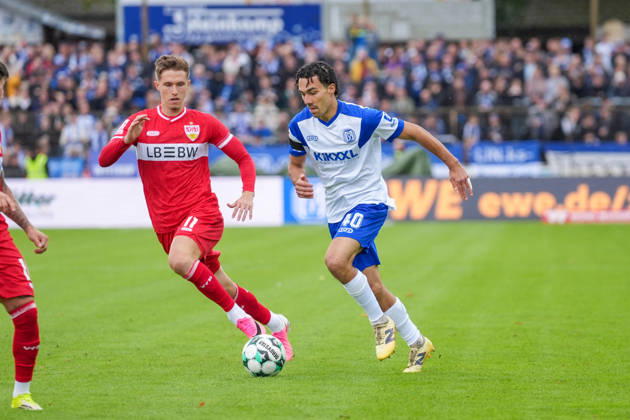 Deutschland: Fussball, 3. Liga, 8. Spieltag, Hänsch-Arena, Meppen, Emsland, Niedersachsen, SV Meppen vs. VfB Stuttgart U21, U 21 VfB Stuttgart II: Niclas Nadj (SV Meppen, 40) Copyright: xMichelxWittex