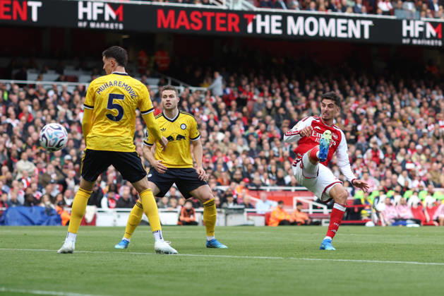 Arsenal v Leeds United 10 October 2026, London - Premier League Football - Arsenal v Leeds United - Kai Havertz of Arsenal heads wide - Photo: Charlotte Wilson Offside. London UK Copyright: xCharlottexWilsonx xOffsidexOffside