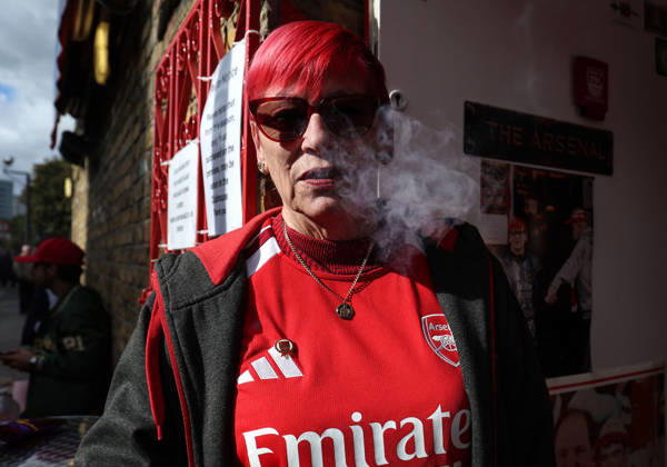 Arsenal v Leeds United 10 October 2026, London - Premier League Football - Arsenal v Leeds United - An Arsenal fan - Photo: Charlotte Wilson Offside. London UK Copyright: xCharlottexWilsonx xOffsidexOffside