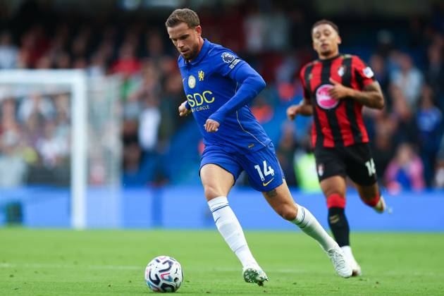 Jordan Henderson of Chelsea chased by Marcus Tavernier of AFC Bournemouth Chelsea v Bournemouth, Premier League, Football, Stamford Bridge, London, UK - 10 Oct 2026London Stamford Bridge United Kingdom EDITORIAL USE ONLY No use with unauthorised audio, video, data, fixture lists, club league logos or live services. Online in-match use limited to 120 images, no video emulation. No use in betting, games or single club league player publications. Copyright: xSimonxDael Shutterstockx 17206021v