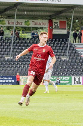 10.10.2026, xerix, Fussball 3.Liga, SG Sonnenhof Grossaspach - SV Waldhof Mannheim v.l. Spielszene mit Leon Maier (SG Sonnenhof Großaspach) Aspach