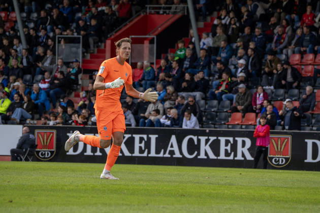 10.10.2026, xerix, Fussball 3.Liga, SG Sonnenhof Grossaspach - SV Waldhof Mannheim v.l. Thijmen Joel Sander Nijhuis (SV Waldhof Mannheim) jubelt nach dem 1:2 Aspach