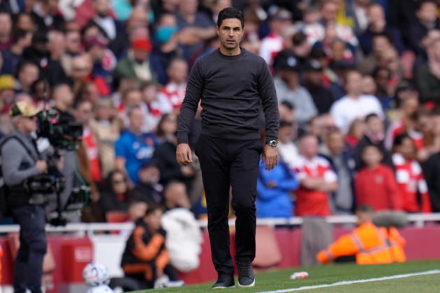 10th October 2026; Emirates Stadium, London, England; Premier League Football, Arsenal versus Leeds United; Arsenal Manager Mikel Arteta on the touchline TomxMajor