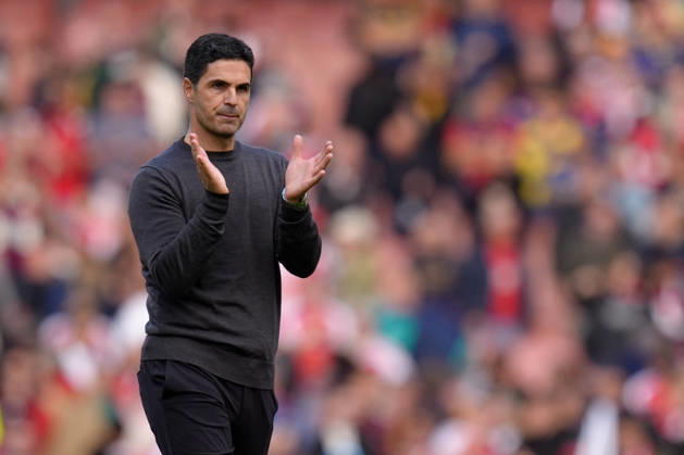10th October 2026; Emirates Stadium, London, England; Premier League Football, Arsenal versus Leeds United; Arsenal Manager Mikel Arteta applauds supporters at full-time following his side& x2019;s 2-1 victory TomxMajor