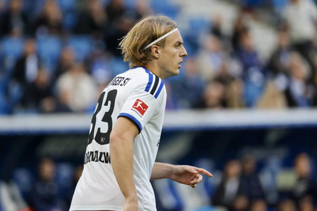 Sebastiaan Bornauw (Hamburger SV, 33), Mimik, Gesichtsausdruck, Emotion , Deutschland, Fussball, 1. Bundesliga, 5.Spieltag, 2026 2027, TSG Hoffenheim vs. Hamburger SV, 10.10.2026, Sinsheim SNP Arena Deutschland Copyright: xGrantxHubbsx