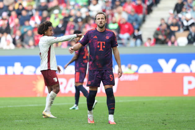 Harry Kane (FC Bayern Muenchen, 09), GER, FC Augsburg vs. FC Bayern Muenchen, Fussball, Bundesliga, 5. Spieltag, Saison 2026 2027, 10.10.2026, DFL DFB REGULATIONS PROHIBIT ANY USE OF PHOTOGRAPHS as IMAGE SEQUENCES and or QUASI-VIDEO, GER, FC Augsburg vs. FC Bayern Muenchen, Fussball, Bundesliga, 5. Spieltag, Saison 2026 2027, 10.10.2026 Augsburg Copyright: xEibner-Pressefoto JennixMaulx EP_JML
