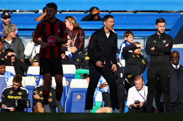 Premier League: Chelsea v AFC Bournemouth LONDON, UK - 10th Oct 2026: Chelsea Manager Xabi Alonso reacts during the Premier League match between Chelsea FC and AFC Bournemouth at Stamford Bridge London Stamford Bridge England United Kingdom Copyright: xCraigxMercerx xPeakxActionxPhotosx