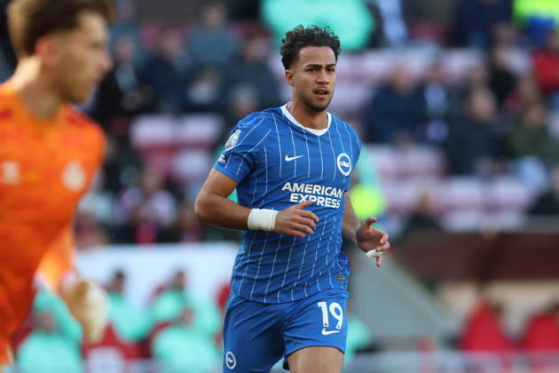 10th October 2026; Stadium of Light, Sunderland, England; Premier League Football, Sunderland versus Brighton and Hove Albion; Charalampos Kostoulas of Brighton and Hove Albion DavexLofthouse